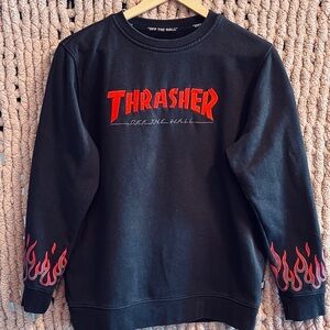 Off The Wall Vans Black Thrasher Sweatshirt Youth Large